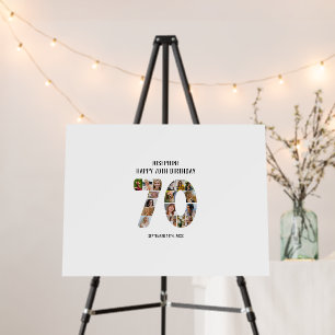 Modern 70th Birthday Photo Collage Message Foam Board