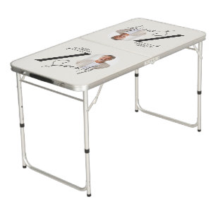Modern 70th Birthday Photo Minimal Milestone Beer Pong Table