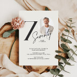 Modern 70th Birthday Photo Minimal Milestone Invitation<br><div class="desc">Modern 70th Birthday Invitation with Photo | Elegant Minimal Milestone Party Invite Celebrate a milestone birthday in timeless style with this modern 70th birthday invitation. Featuring a bold oversized number, refined serif typography, and a clean neutral palette, this elegant design is perfect for a sophisticated seventieth celebration. The invitation includes...</div>