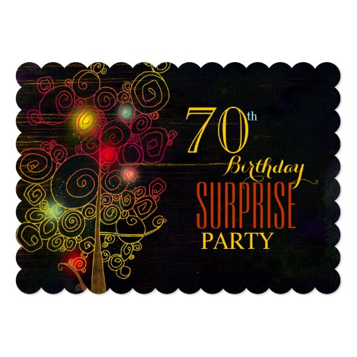 Modern 70th Surprise Birthday Party Card | Zazzle