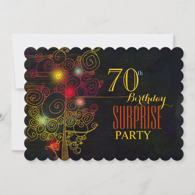 Modern 70th Surprise Birthday Party Invitation (Front)
