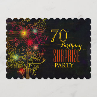 Modern 70th Surprise Birthday Party Invitation