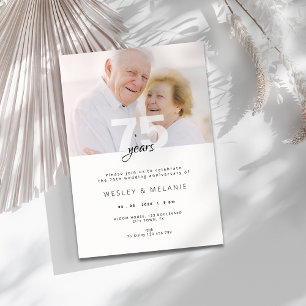 Modern 75th Wedding Anniversary with Photo Invitation