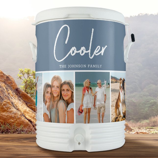 Modern 7 Photo Collage Gray Igloo Ten Gallon Beverage Cooler (Creator Uploaded)