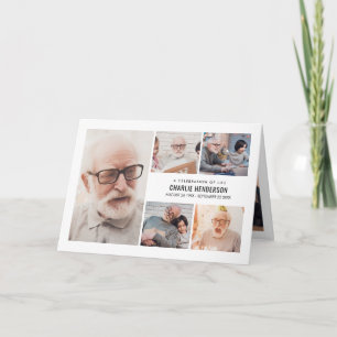 Modern 7-Photo Funeral Program With Bio & Poem