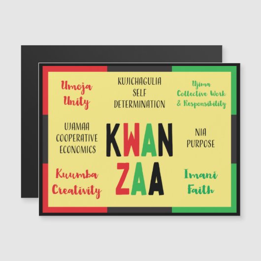 Modern 7 Principles Green Red Black Kwanzaa (Front/Back)