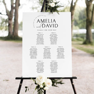 Modern 7 Tables Welcome Seating Chart Foam Board