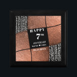Modern 7th Copper Wool Anniversary Gift Box<br><div class="desc">Copper and Wool in a modern design creates a cool vibe for 7 years together! A copper gift is traditional for this wedding anniversary milestone. The colors of black and white are combined with copper texture,  and wool is represented with a knit pattern look. Thoroughly modern collage</div>