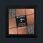 Modern 7th Copper Wool Anniversary Gift Box<br><div class="desc">Copper and Wool in a modern design creates a cool vibe for 7 years together! A copper gift is traditional for this wedding anniversary milestone. The colors of black and white are combined with copper texture,  and wool is represented with a knit pattern look. Thoroughly modern collage</div>