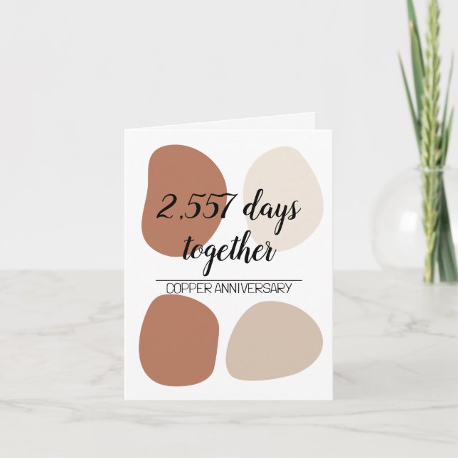 Modern 7th wedding anniversary Seventh Card (Front)