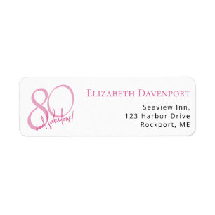 Modern 80 and Fabulous Bold 80th Birthday Party Label
