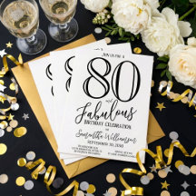 Modern 80 and Fabulous Bold Eightieth Birthday
