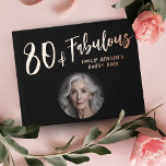 Modern 80 and Fabulous Photo 80th Birthday Party Foil Guest Book