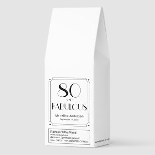 Modern 80 & Fabulous Bold 80th Birthday Roasted Coffee