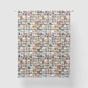Modern 81 Photo Collage Pattern Sheer Curtains