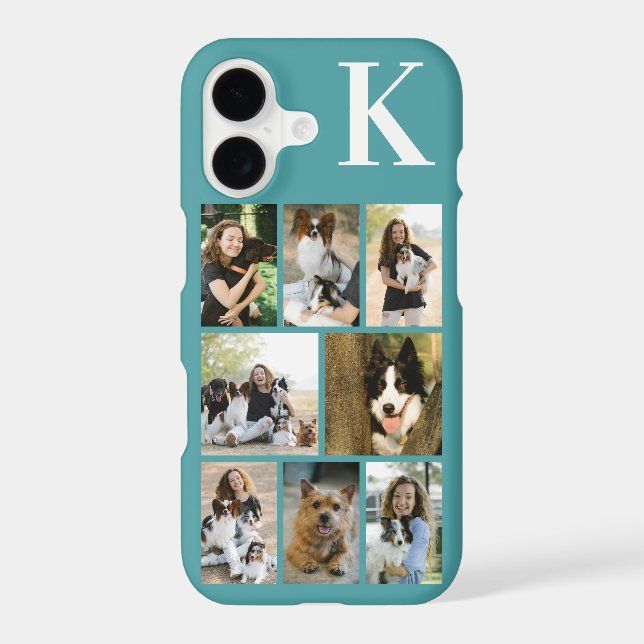 Modern 8 Pet Photo Teal Case-Mate iPhone Case (Back)