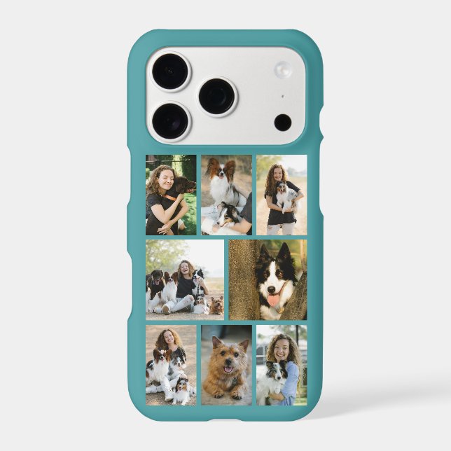 Modern 8 Pet Photo Teal Case-Mate iPhone Case (Back)