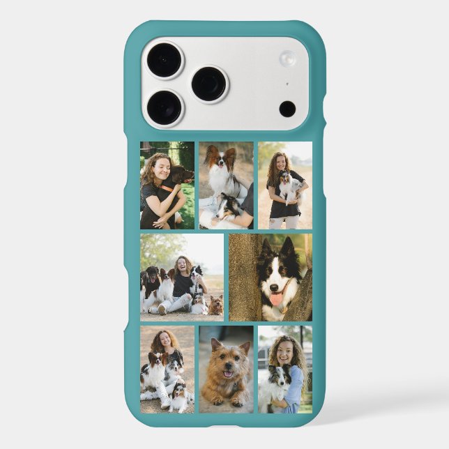 Modern 8 Pet Photo Teal Case-Mate iPhone Case (Back)