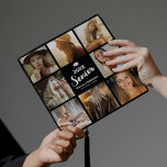 Modern 8 Photo 2025 Senior Graduation Cap Topper<br><div class="desc">Celebrate your graduation in style with our uniquely designed cap topper, offering an infusion of modern aesthetic meets tradition. This graduation cap topper features a sleek black background that can be personalized to any color choice, an 8-photo collage that encapsulates your graduation journey, a timeless mortarboard, and a customizable section...</div>