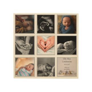 Modern 8 - photo Collage Beige Frames Wood Wall Art