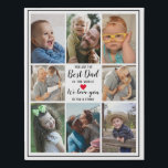 Modern 8 Photo Collage Best Dad In The World   Faux Canvas Print<br><div class="desc">Modern photo collage faux canvas art personalized with 8 pictures for father's day gift.'You are the best dad in the world' typography makes the photo canvas an unique keepsake gift for dad.</div>