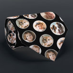 Modern 8-Photo Collage Neck Tie<br><div class="desc">Add a personal touch to your wardrobe with this custom photo necktie, featuring a stylish black background with a pattern of circular frames showcasing 8 of your favorite pictures. Whether it's cherished family moments, adorable pets, or meaningful photos, this unique tie transforms memories into a stylish and sentimental accessory. Perfect...</div>