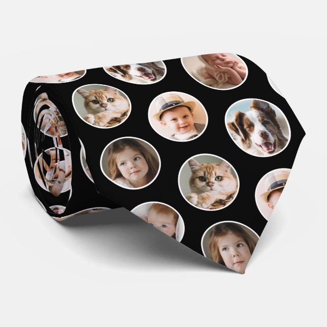 Modern 8-Photo Collage Neck Tie (Rolled)