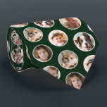 Modern 8-Photo Collage Neck Tie<br><div class="desc">Add a personal touch to your wardrobe with this custom photo necktie, featuring a vibrant green background with a pattern of circular frames showcasing 8 of your favorite pictures. Whether it's cherished family moments, adorable pets, or meaningful photos, this unique tie transforms memories into a stylish and sentimental accessory. Perfect...</div>