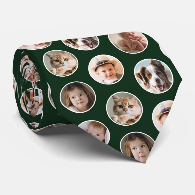 Modern 8-Photo Collage Neck Tie (Rolled)