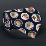 Modern 8-Photo Collage Neck Tie<br><div class="desc">Add a personal touch to your wardrobe with this custom photo necktie, featuring a stylish dark navy blue background with a pattern of circular frames showcasing 8 of your favorite pictures. Whether it's cherished family moments, adorable pets, or meaningful photos, this unique tie transforms memories into a stylish and sentimental...</div>