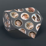 Modern 8-Photo Collage Neck Tie<br><div class="desc">Add a personal touch to your wardrobe with this custom photo necktie, featuring a stylish grey background with a pattern of circular frames showcasing 8 of your favorite pictures. Whether it's cherished family moments, adorable pets, or meaningful photos, this unique tie transforms memories into a stylish and sentimental accessory. Perfect...</div>