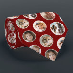 Modern 8-Photo Collage Neck Tie<br><div class="desc">Add a personal touch to your wardrobe with this custom photo necktie, featuring a vibrant burgundy red background with a pattern of circular frames showcasing 8 of your favorite pictures. Whether it's cherished family moments, adorable pets, or meaningful photos, this unique tie transforms memories into a stylish and sentimental accessory....</div>