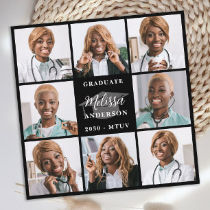 Modern 8 Photo Collage Personalized Graduation Announcement