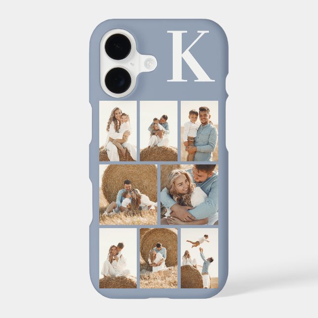 Modern 8 Photo Dusty Blue Case-Mate iPhone Case (Back)