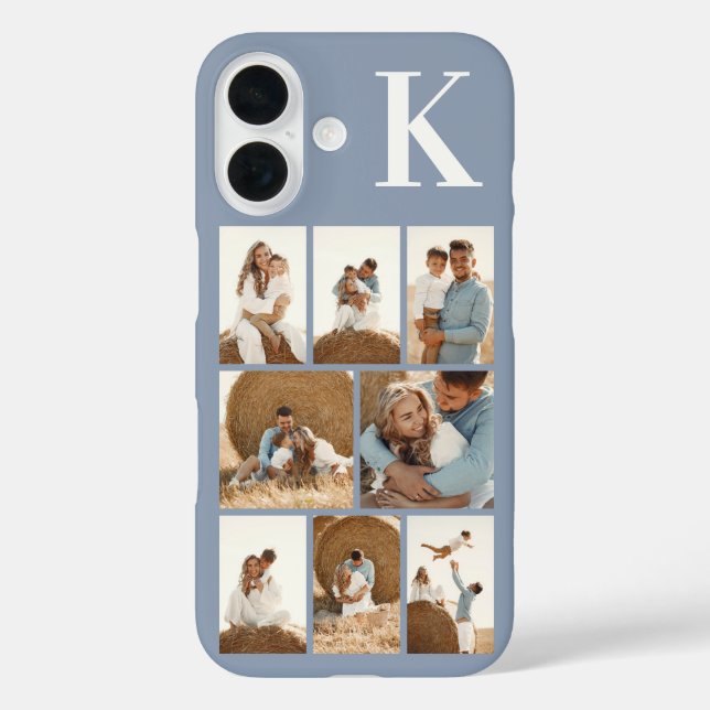 Modern 8 Photo Dusty Blue Case-Mate iPhone Case (Back)