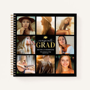 Modern 8 Photo Graduation Party Guest Book