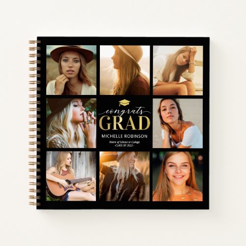 Modern 8 Photo Graduation Party Guest Book