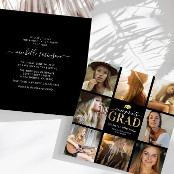 Modern 8 Photo Graduation Party Invitation by special_stationery at Zazzle