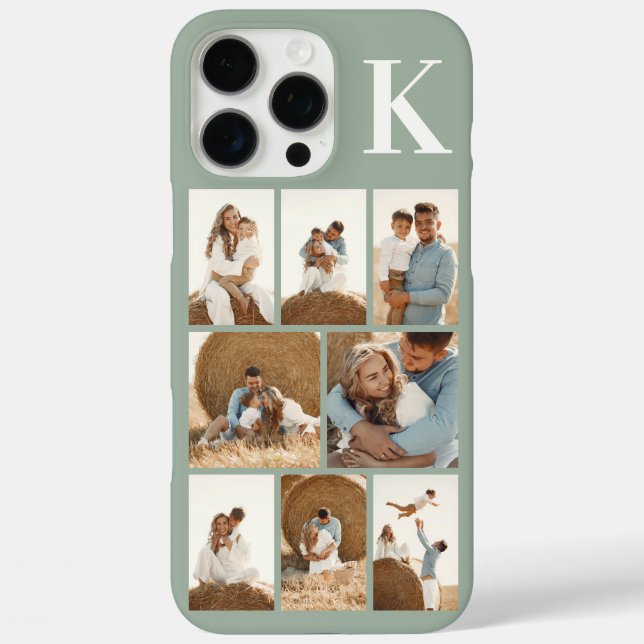 Modern 8 Photo Sage Green Case-Mate iPhone Case (Back)