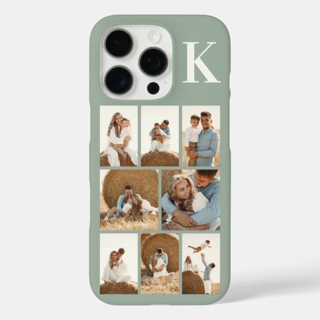 Modern 8 Photo Sage Green Case-Mate iPhone Case (Back)