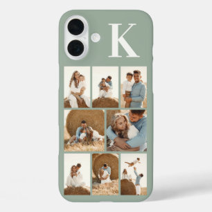 Modern 8 Photo Sage Green iPhone 16 Plus Case