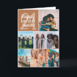 Modern 8 photos boho terracotta 21st birthday card<br><div class="desc">Cool modern boho terracotta photos collage grid 21 birthday,  add 8 or your friends favorite photo with a modern and cool elegant script font typography. Add your message inside.</div>