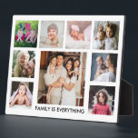 Modern 9 Photo Collage Family Is Everything Quote Plaque<br><div class="desc">Create your own photo collage plaque with 9 of your favorite pictures. The "Family is Everything" quote adds a unique touch to the photo plaque gift.</div>