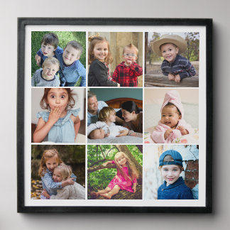 Modern 9 Photo Collage Family Peel And Stick Photo Tile