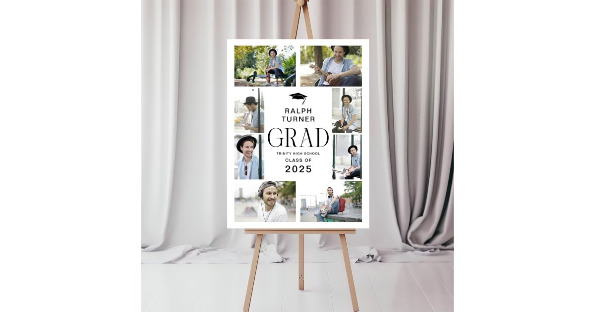 Modern 9 Photo Collage GRAD Graduation Foam Board | Zazzle