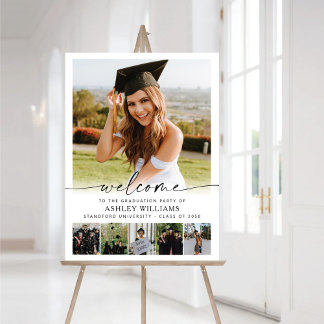 Modern 9 Photo Collage Graduation Party Foam Board