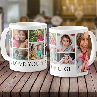 Modern 9 Photo Collage We Love You Gigi Keepsake Coffee Mug