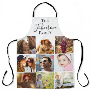 Modern 9 Photo Family Collage | Personalized Apron