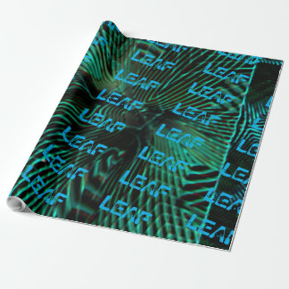 MODERN A LEAF OIL GREEN BLUE WRAPPING PAPER