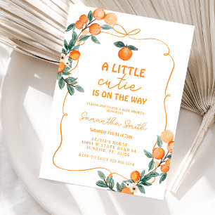 Modern A little cutie baby shower invitation